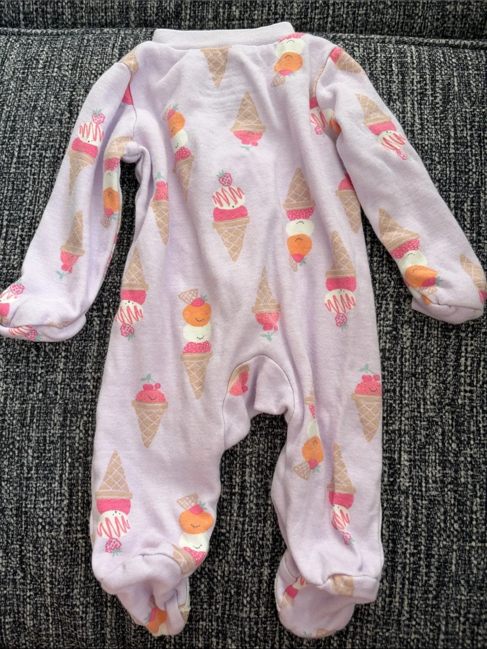Ice Cream Print Footed One-Piece